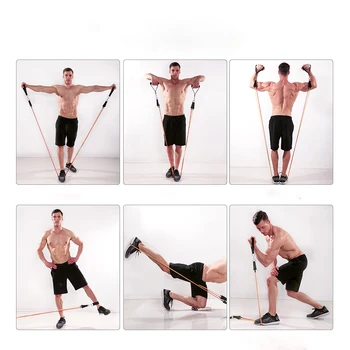 11 групи на въже тяга оборудване за фитнес закрити спортове сцепление въже съпротива латекс еластична въже