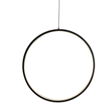 Модерен висящи кръг през цялата окачена лампа творчески вертикален висящ пръстен лампа за стълби лоби обикновена лампа