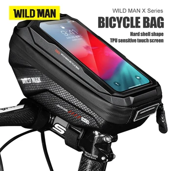 WILD MAN X-X1 Series Велосипедна чанта на ЕВА Hard Shell-водоустойчив сензорен екран, с голям капацитет на пътнически велосипеди за планинско колоездене счупена тръба за Анти-v
