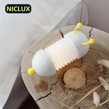 NICLUX LED Children ' s Night Lights For Kids Room сгъваема магнитна писта спалня карикатура нощна лампа Kids Baby Toy Light