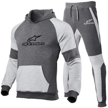 Мъжки комплекти Track SuitFashion памук нов Alpinestar спортно облекло за мъже есенни и зимни панталони hoody пуловер два състезателни костюми