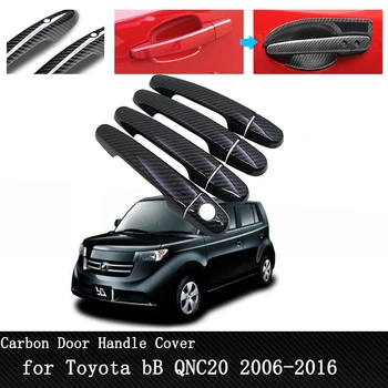 Автомобилна защитно покритие етикети външна врата дръжка капак за Toyota bB QNC20 2006~2016 черно въглеродни влакна и автомобилни аксесоари