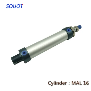 1PC алуминиева сплав МАЛ тип пневматичен цилиндър 16mm duster 25/50/75/100/125/150/200/250/300mm ход Одноштоковый въздушен цилиндър