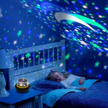 Led Night Light Детска Лампа На Батерии Звездното Небе Магическа Звезда, Луната На Планета Проектор, Лампа На Космоса, Вселената Нощна Лампа