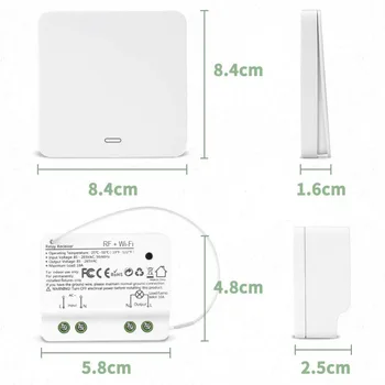 Wifi Smart Switch 2500W безжична реле RF433 кинетичен преминете офлайн гласово управление на работа с Алекса Google IFTTT Smart Life