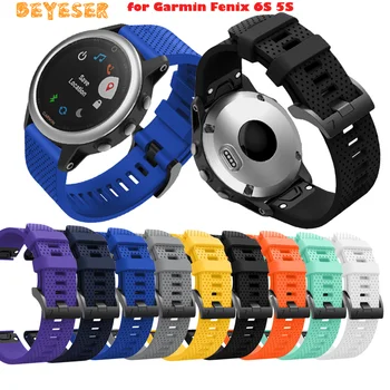 20 мм и каишка за часовник каишка за Garmin Fenix 6S часовник с бързо освобождаване за лесно подходящи ръчни силиконови Ленти за Garmin Fenix 5S Plus каишка