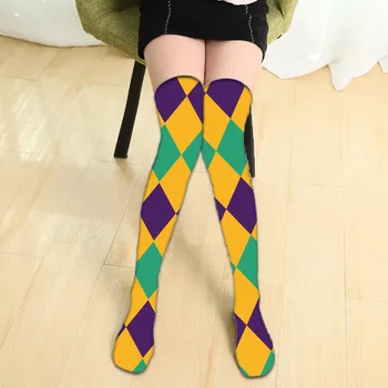 Мода дами над коляното чорапи Дамски чорапи сладко хип-високите коледни дълги чорапи за момичета възли подаръци 5SW22