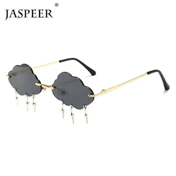 JASPEER 2020 Светкавица Cloud слънчеви очила без рамки жените ретро без рамки пънк слънчеви очила мъжки слънчеви очила сянка UV400 модни очила