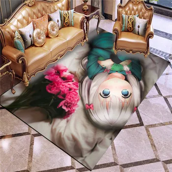 3D печат Япония карикатура килим аниме големи постелки цветни Коледен подарък подложка за спални килим прекрасно момиче да играе пълзи мат