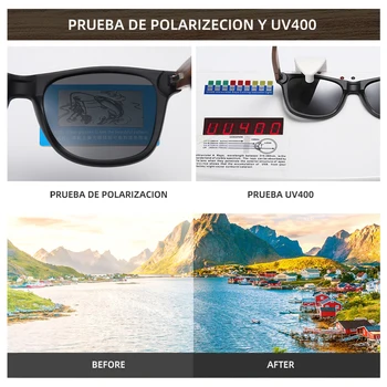 Kithdia Environment-Friendly Black Walnut Wood UV400 поляризирани бамбукови слънчеви очила мъжка мода модерен анти-син обектив S7061h