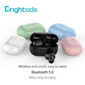 Brightside TWS Bluetooth Безжични слушалки, мини слушалки с микрофон зарядно устройство ще захранване на кутия за мобилен телефон спортни слушалки