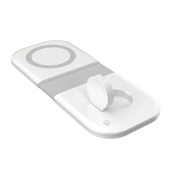 2в1 магнитно безжично зарядно устройство Pad за iPhone 12 Pro Max Magsafe Duo зарядно 15 Вата бързо зареждане поставка за Apple iWatch Airpods