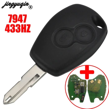 Jingyuqin 2 бутона на дистанционното на ключа на автомобила калъф за Renault Виваро Movano Traffic Master попитайте 433 Mhz PCF7947 транспондер чип