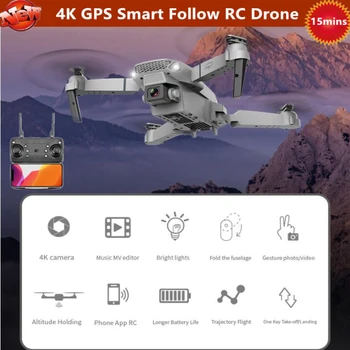 4K Dual Camera Remote Control Quadcopter GPS RC 15mins WiFi FPV 1080P HD Wide Angle Camera Positioning Height Keep RC Drone Toys