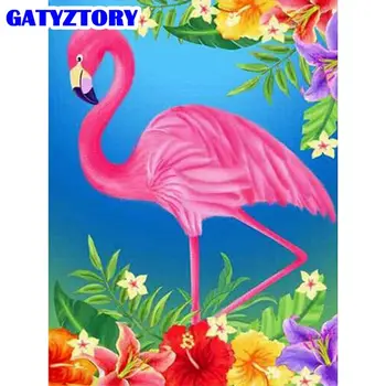 GATYZTORY боята по номера за възрастни сладки птици, животни боя в рамка с акрилни пигмент оцветяване на платно художествени картини на домашен интериор