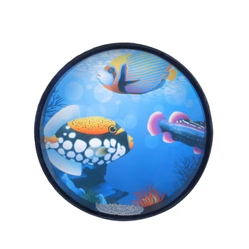 10-инчов океана барабан е дървен ръчно морските вълни барабан, ударен инструмент лек морски звук музикална играчка, подарък за деца