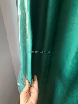 Луксозни Nordic ретро зелен цвят завеса за душ двоен слой кадифе вана завеса със златни куки за баня Душ кабина