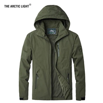 The ARCTIC LIGHT Men Spring Trekking Герб яке, спортно облекло на открито парк палто туризъм пътуване катерене 4XL 5XL