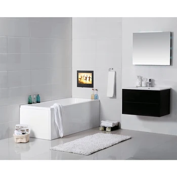 Souria 19 инча водоустойчив IP66 баня LED TV е водоустойчив, с монтиран на стената телевизор с плосък екран черно / бяло с душ, телевизор