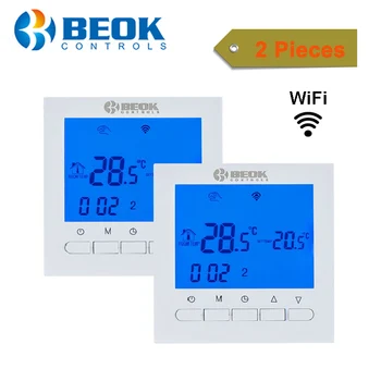 2 бр. BEOK BOT-313 WIFI газов котел термостат 230 напрежение синя подсветка котел за отопление регулатор на температурата APP Control