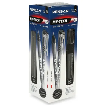 Химикалка писалка PENSAN MY-TECH 0.7 синьо-червено-черно-25 броя-дръжка-дръжка-комплект тетрадки книги с дръжка-тънка точков дръжка-технически фигура дръжка