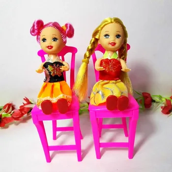 4 бр. / лот розово развъдник детски стол маса стол 1/6 за кукла Барби къща куклен мебели, играе в детските играчки у дома