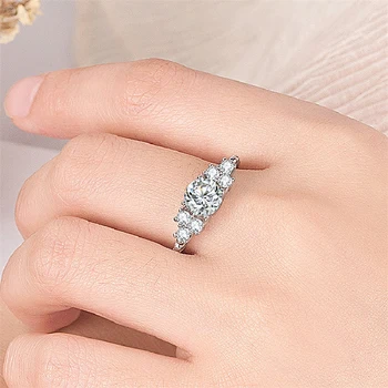 Мода 925 сребърни бижута дамски пръстен инкрустиран кубичен цирконий скъпоценни камъни пръстени пръсти за сватба сватбен подарък аксесоари