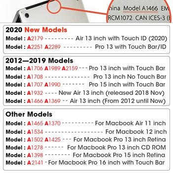 2020 нов crystal матиран матов калъф ръкав Калъф за MacBook Air 13 M1 A1465/A1466/A1278/A1502/A2338 Air 13 13,3 инча pro 15 инча