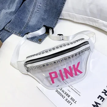 Поясная чанта розови скута чанти, дамски чанти модерен колан прозрачна торбичка плажната дамски Лазерна чанта