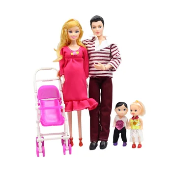 Бременна семейство кукли подвижни съчленени играчки за новороденото детска количка за кукла направи си САМ образователни играчки за Детски колички подарък за момичета преструвам играчки