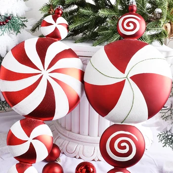 Коледна украса на Коледната сцена местоположение виси украшение 60 см, червено и бяло тиква стил чар сватбен реквизит