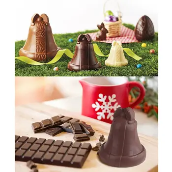 3 стил 3D Коледен звънец форма поликарбонат шоколадови форми направи си САМ шоколадови бонбони коледна торта декорация на мухъл