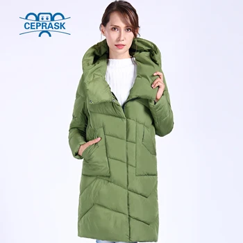 CEPRASK 2020 Нова висококачествена зимно яке дамски плюс размера на дълга женска дебела парк памучни зимно палто с качулка топъл Пух Jac