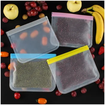 10шт за многократна употреба пликове за съхранение на хранителни продукти PEVA воздухонепроницаемые херметични контейнери за съхранение на хранителни продукти, чанта за зеленчуци, плодове, зърна закуски