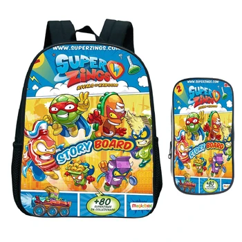 Гореща продажба на бебе супер Zings раница деца Superzings основно училище чанта детска градина Bookbag подарък(2 бр. Комплект/раница+дръжка чанта)