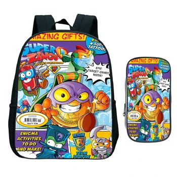 Гореща продажба на бебе супер Zings раница деца Superzings основно училище чанта детска градина Bookbag подарък(2 бр. Комплект/раница+дръжка чанта)