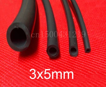 3 мм Х 5 мм, черен цвят, на силиконов каучук вакуумни тръби маркуч тръба гъвкава тръба огнеупорни силиконов маркуч