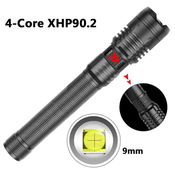 XHP90.2 алуминиев тактически led фенерче USB Акумулаторна Zoom Факел Power Bank функция 18650 или 26650 акумулаторен фенер Litwod
