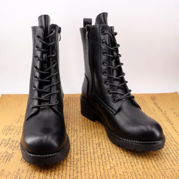 Hemera Studios ботуши women winter 2020 basic military boots for daily punk style with pegano leather sleep