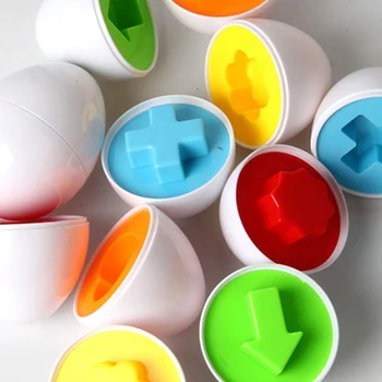 6шт Монтесори обучение образование математически играчки умни яйца 3D пъзел за деца популярни играчки пъзели смесени форми на инструментите
