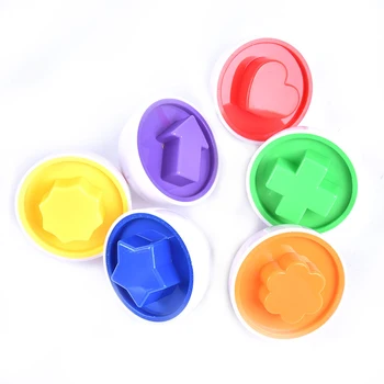 6шт Монтесори обучение образование математически играчки умни яйца 3D пъзел за деца популярни играчки пъзели смесени форми на инструментите