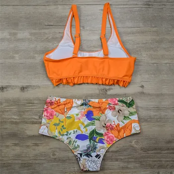 Нов Push Up Бикини За Секси Разчорлям Bikini Set 2020 Solid Top Swimwear Цветен Принт Бикини Braziliaanse Sun Bath Бански Костюм За Жени