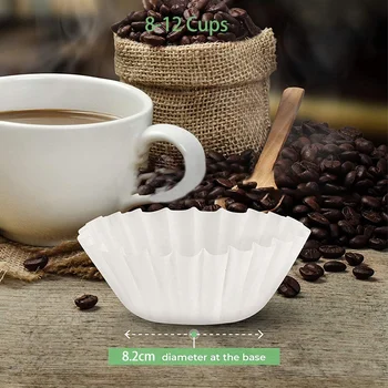 Най-продаваните 500шт 8/12 чаши размер на кафе филтър за къртис уилбър Curtis, Bloomfield, Bunn Coffee Maker Filters - Бял