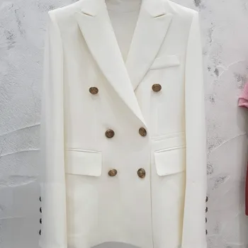 Жена яке есен корейската версия на самоусъвършенстване двубортный дълъг разрез малък костюм модерен женски яке