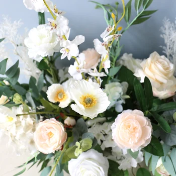 JAROWN Customized Wedding Flower Row White Wedding изкуствени цветя фон арка украса подпори начало парти фалшив цвете