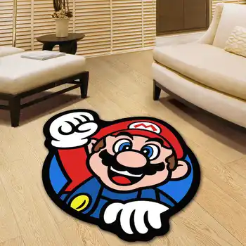 Спалня голяма Супер Марио кръгъл килим, килимче за пода детска стая стол градина подложка за пода мат кухня нескользящий килим 3D килим