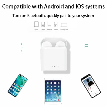 I7s мини Bluetooth 5.0 слушалки Безжични слушалки спортни Слушалки HiFi слушалки с микрофон слушалки калъф за Iphone Xiaomi