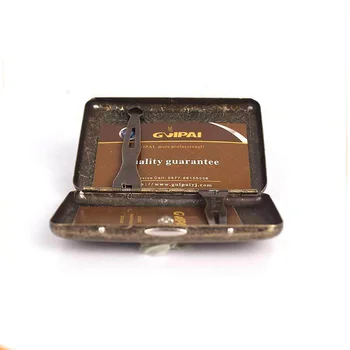 Ретро метал месинг портсигар с подарък скоростна контейнер 20 бр нормалния размер на цигари притежателя на тютюн джобен кутия за съхранение