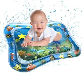 Надуваеми детски вода мат забавно дейност, играе център за сензорна стимулация на двигателните умения на новороденото дете в корема време Playmat дете /c