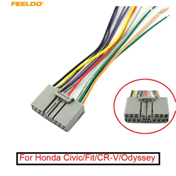 FEELDO 5Pcs Car Audio CD Player, Radio Стерео теглене на кабели адаптер съединител за Honda Civic/Fit/CR-V/Odyssey #FD-1611